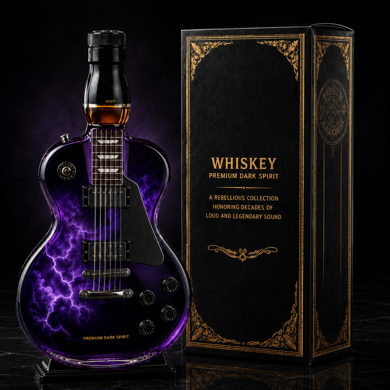 🔥✨Limit to Sale✨🔥🪐 The 1970 Heavy Metal Origin Guitar-Shaped Decanter