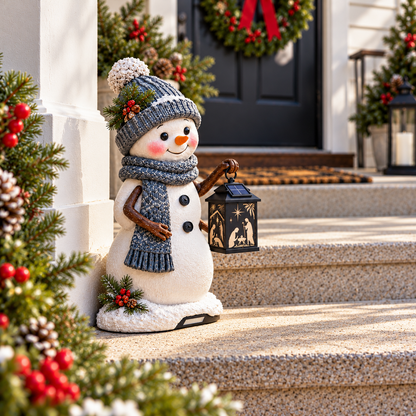 🔥 Last Day 49% OFF🔥⛄ Snowman Nativity Glow™ – Solar Christmas Step Light with Holy Family Projection