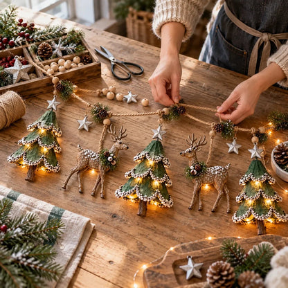 ⏰ LAST DAY 49% OFF - 🦌 Lighted Woodland Christmas Garland