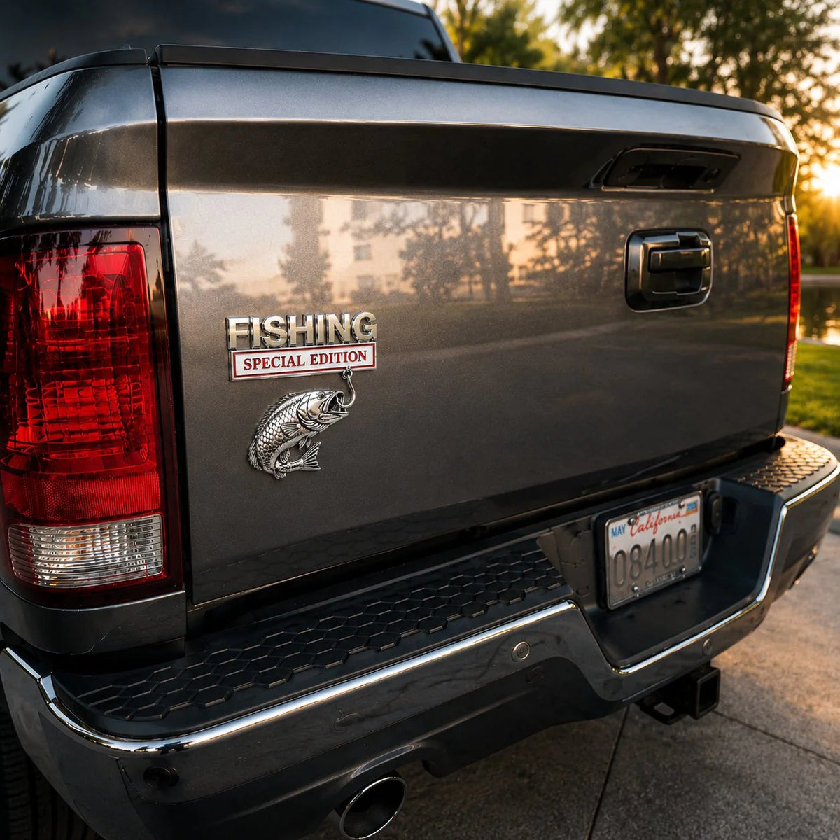 Fishing Special Edition emblem installed on a pickup truck