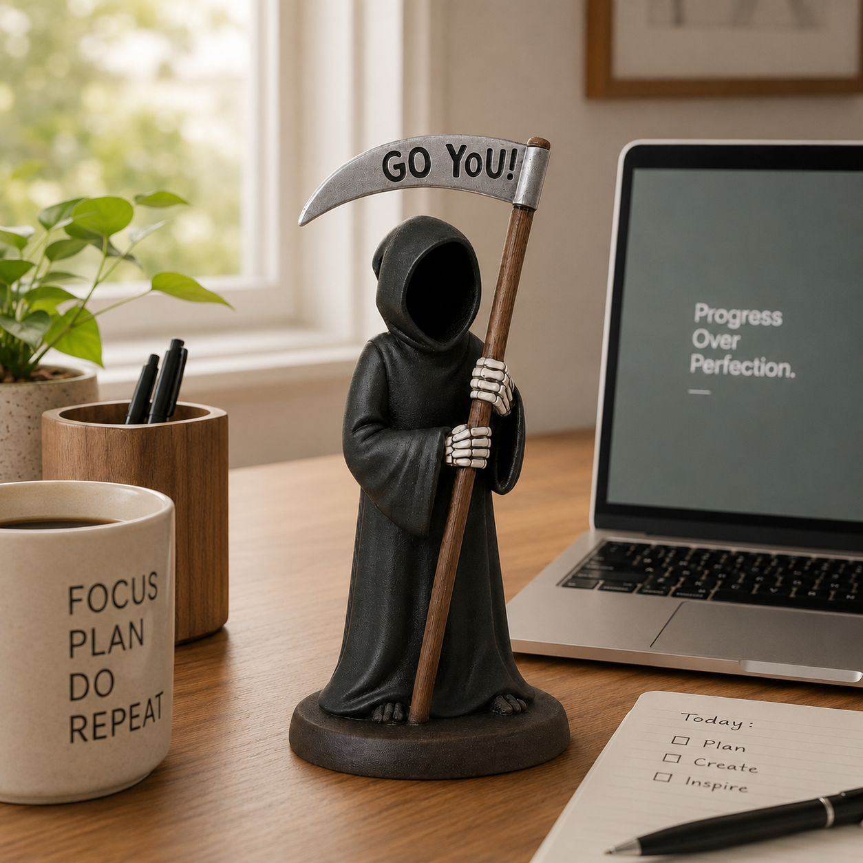 🔥 Last Day 49% OFF-💀Emotional Support Grim Reaper Figurine