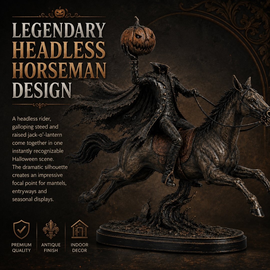🎃🏇Midnight Chase Headless Horseman Statue | Awaken the Legend of the Hollow(✨Same as the video)