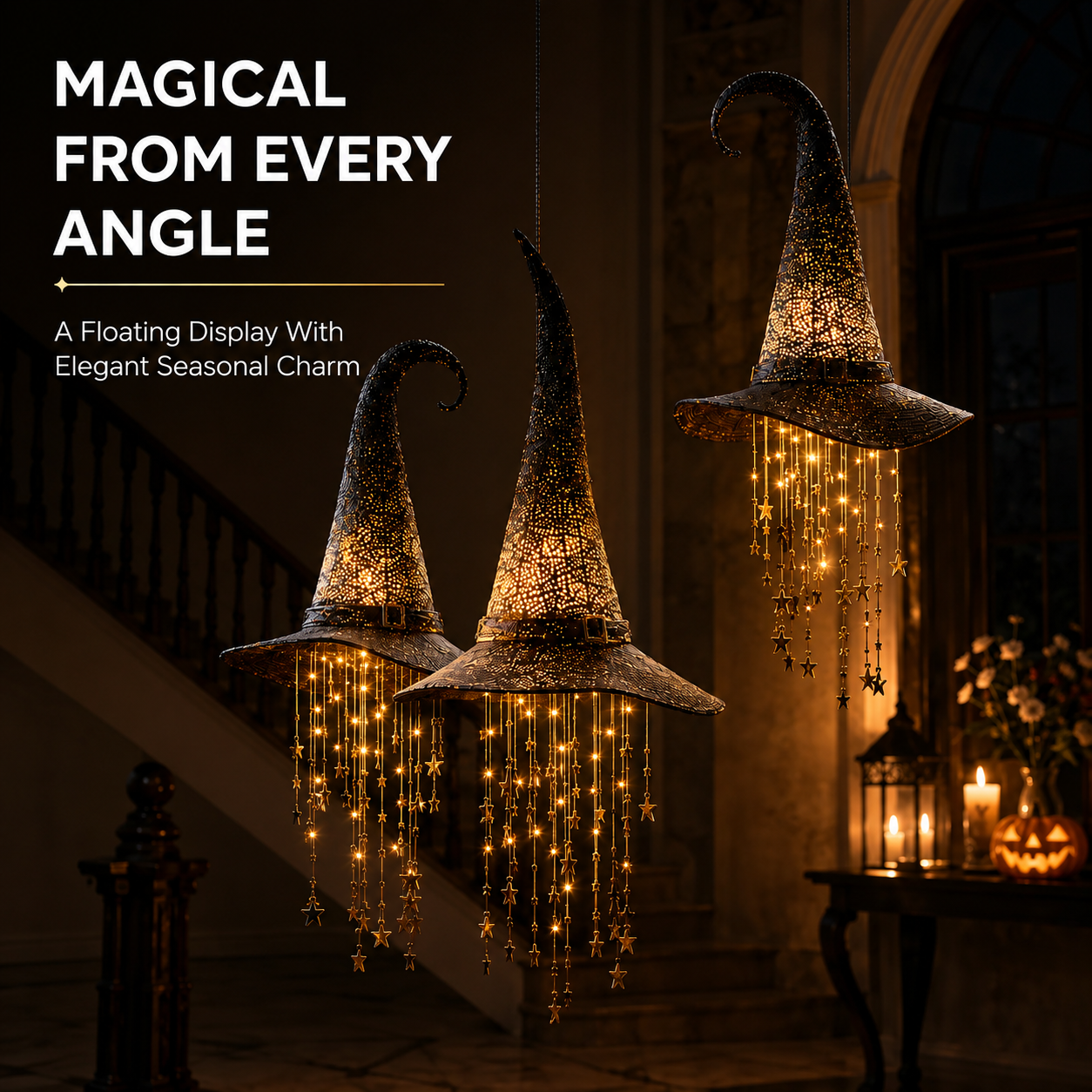 🎩Lighted Witch Hat Hanging Chime