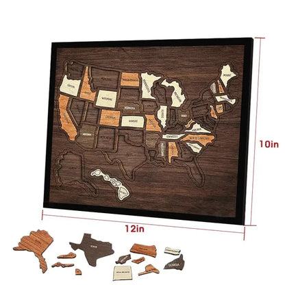 🔥Limited Time 51% off – USA Wooden Travel Map Puzzle for Adventure Lovers