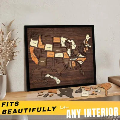 🔥Limited Time 51% off – USA Wooden Travel Map Puzzle for Adventure Lovers