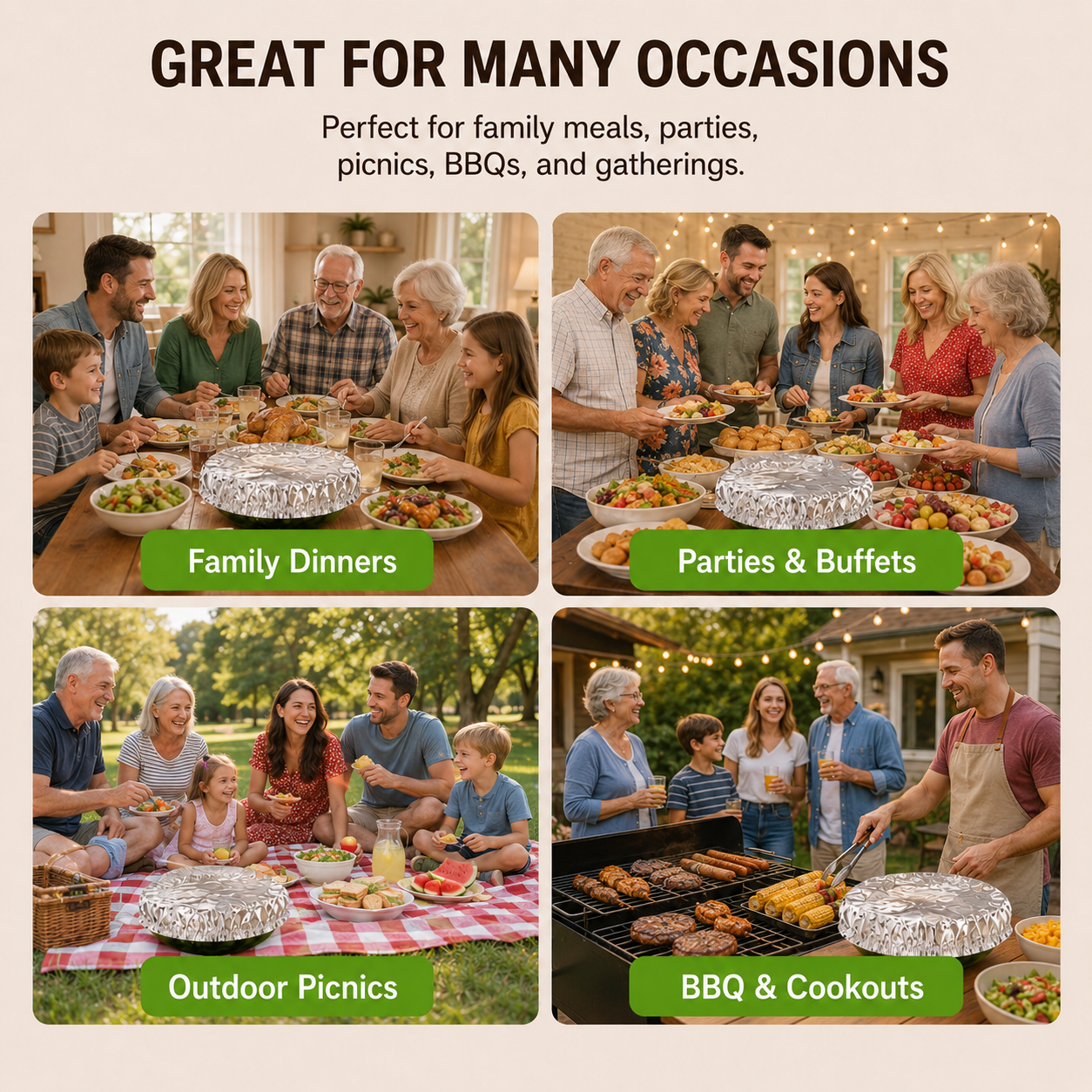 🧑‍🍳Day Sale 50% OFF✨Home dining table & food container aluminum foil heat-retaining cover