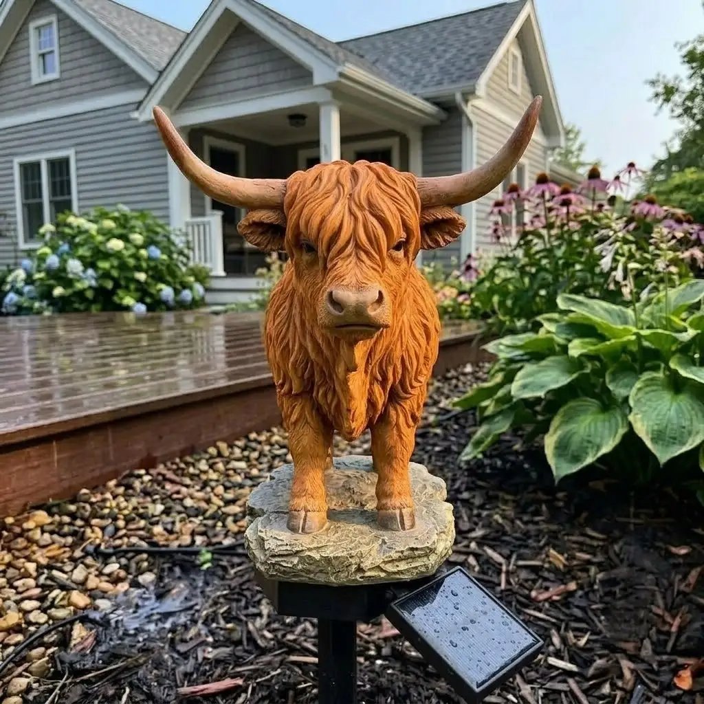 🔥Last Day 49% OFF Highland Cow Solar Garden Light