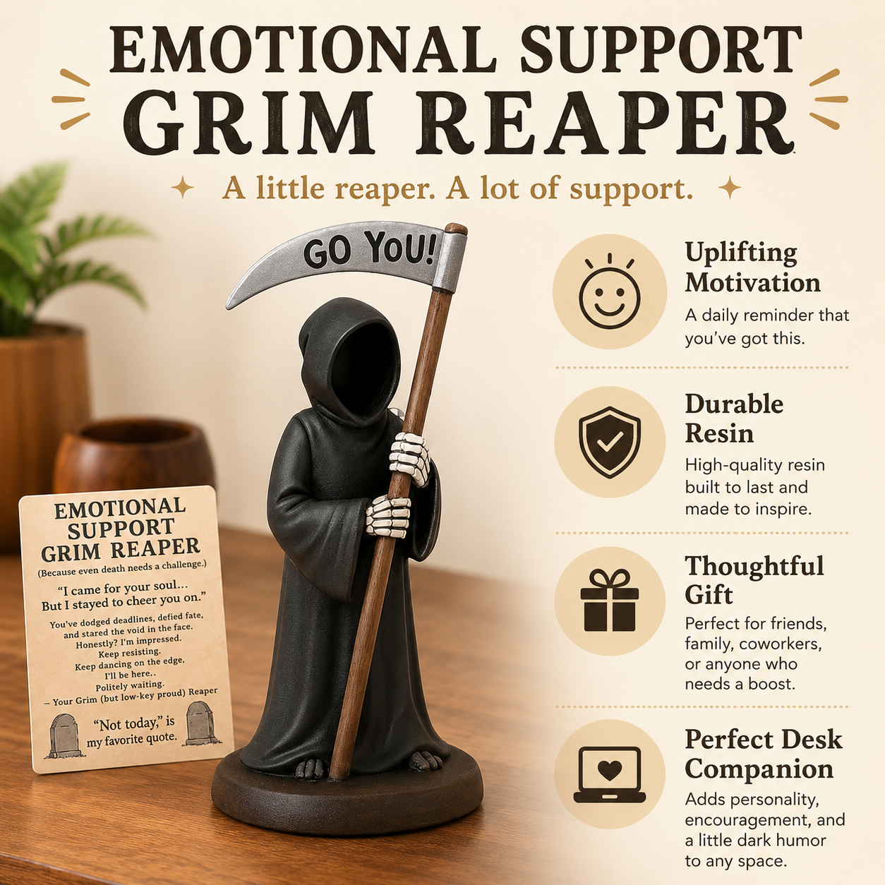 🔥 Last Day 49% OFF-💀Emotional Support Grim Reaper Figurine