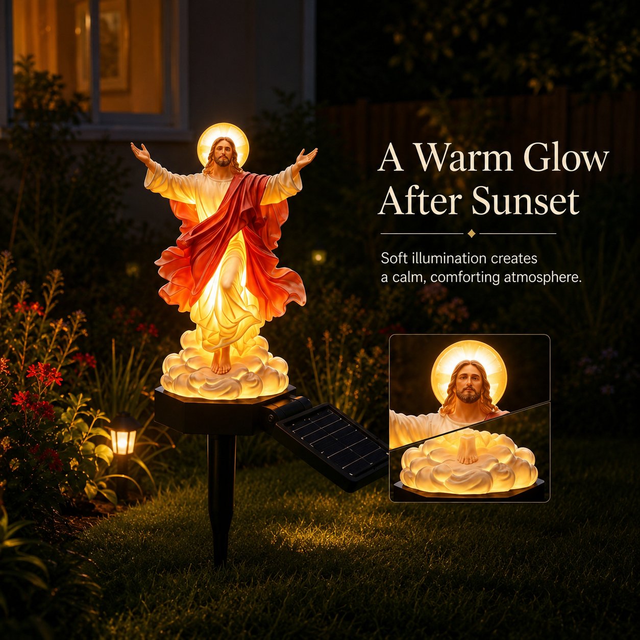 🔥Last Day 49% OFF✝️ Solar-Powered Jesus Garden Light✨
