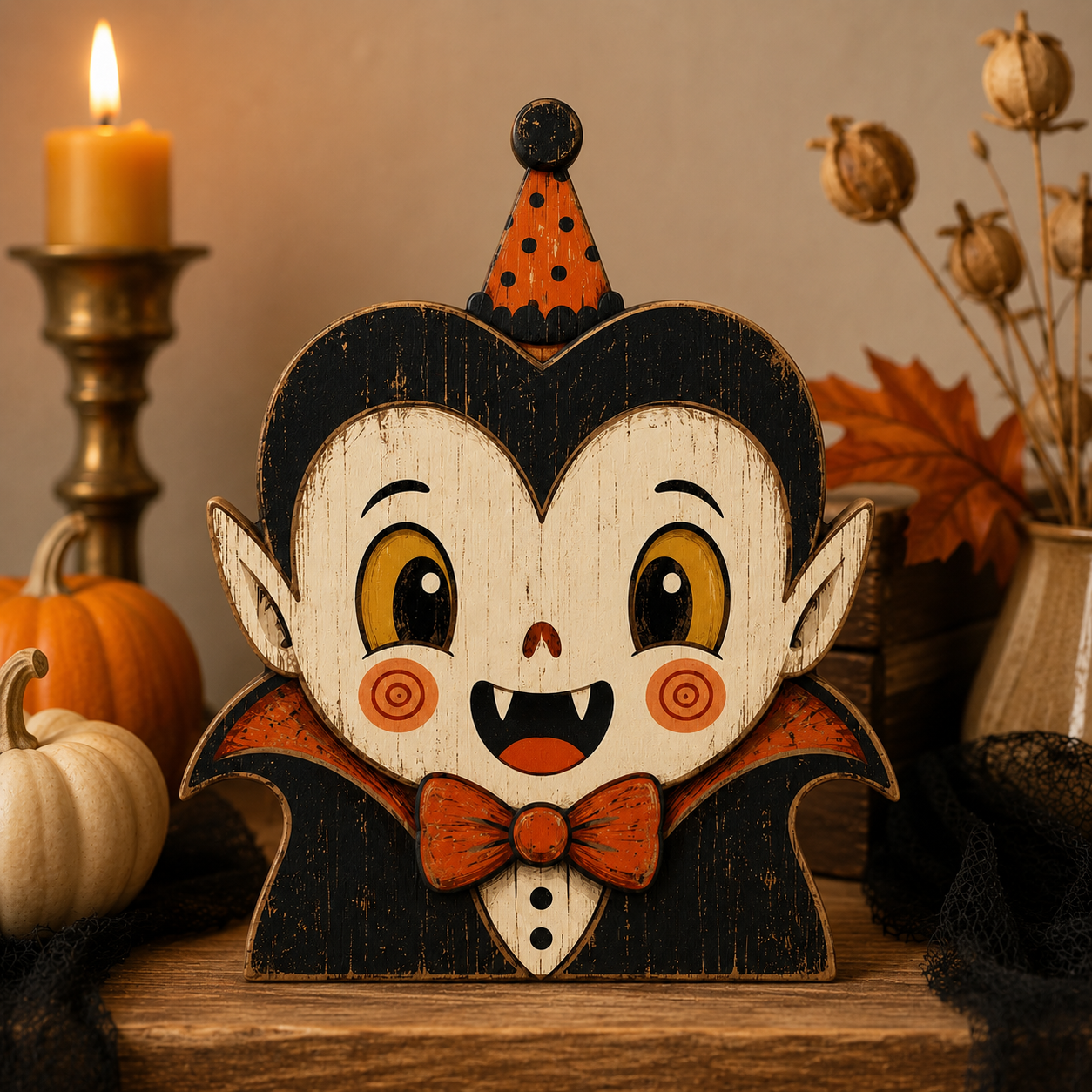 🎃Vintage Halloween Wooden Character Tabletop Decor
