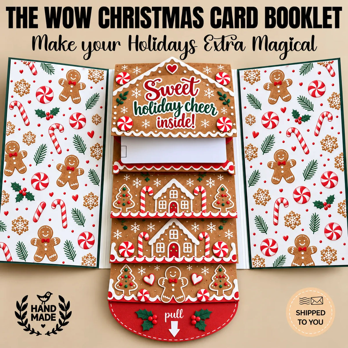 Gingerbread Christmas Gift Card Booklet