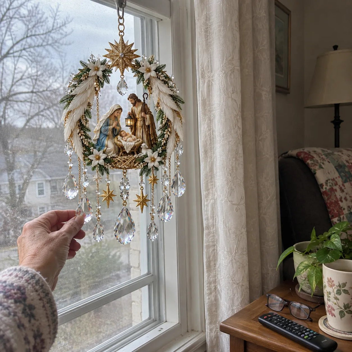 🔥HOT SALE🔥✝️ Christian Crystal Suncatcher | 5 Faith-Inspired Window Designs with Cascading Rainbow Crystals ✨