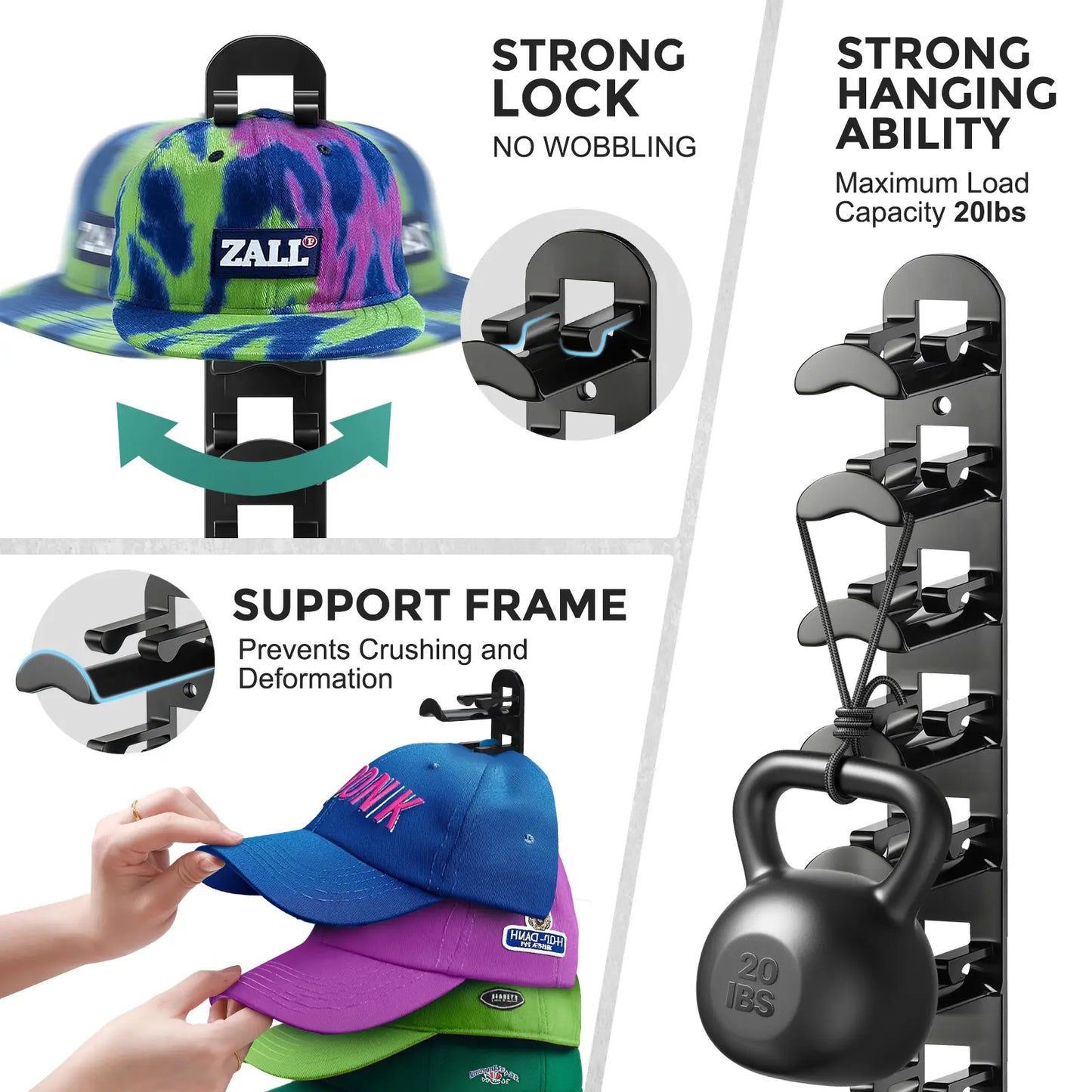CapMate Wall-Mounted Hat Organizer