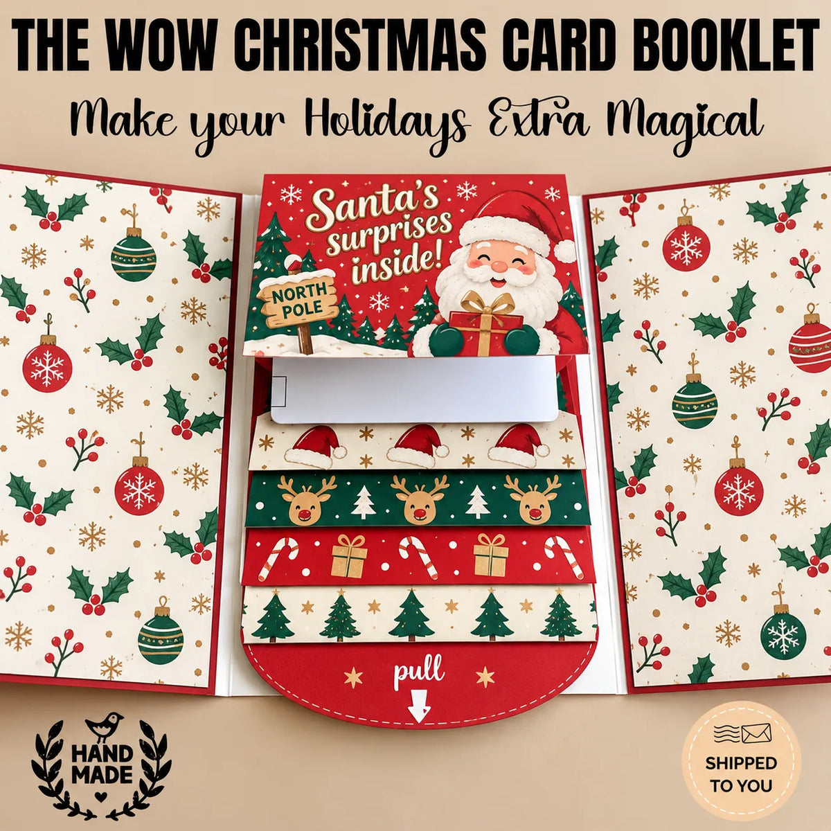 2026 New🎅🎁 Waterfall Christmas Gift Card Booklet 💳✨