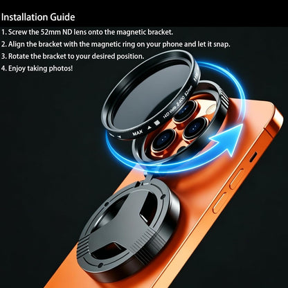 🏆Hot Sale⚡52mm Magnetic ND2–ND400 Filter for iPhone