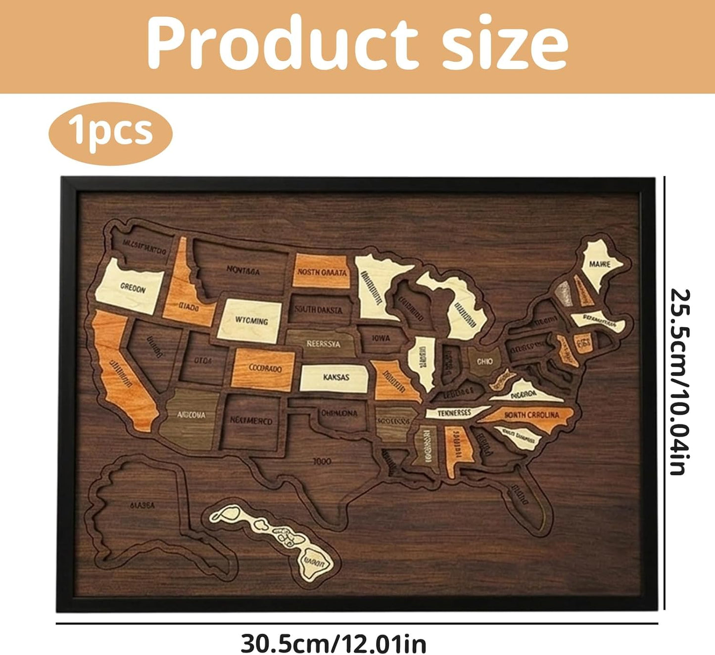 🔥Limited Time 51% off – USA Wooden Travel Map Puzzle for Adventure Lovers