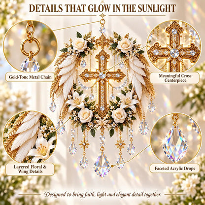 🔥HOT SALE🔥✝️ Christian Crystal Suncatcher | 5 Faith-Inspired Window Designs with Cascading Rainbow Crystals ✨