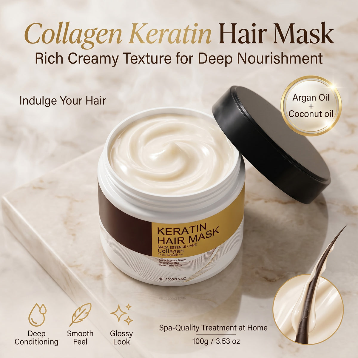 🔥50% OFF Today! Collagen Keratin Hair Mask – Deep Conditioning Care for Softer, Smoother & Glossier-Looking Hair ✨