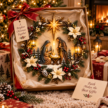 ✝️ Faith & Blessing Christmas Wreath Collection™ – Nativity, Angel & Cardinal Holiday Wall Decor