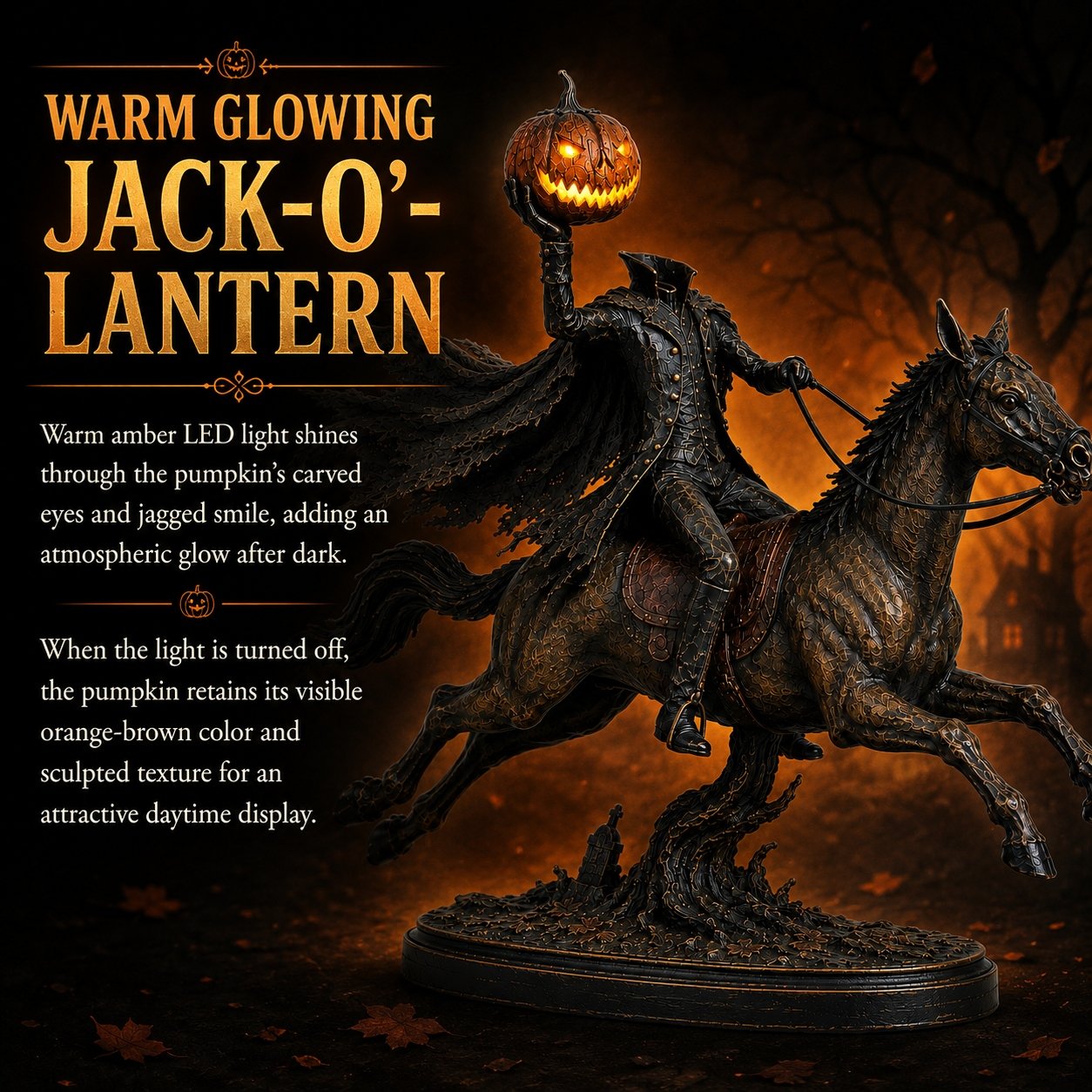 🎃🏇Midnight Chase Headless Horseman Statue | Awaken the Legend of the Hollow(✨Same as the video)