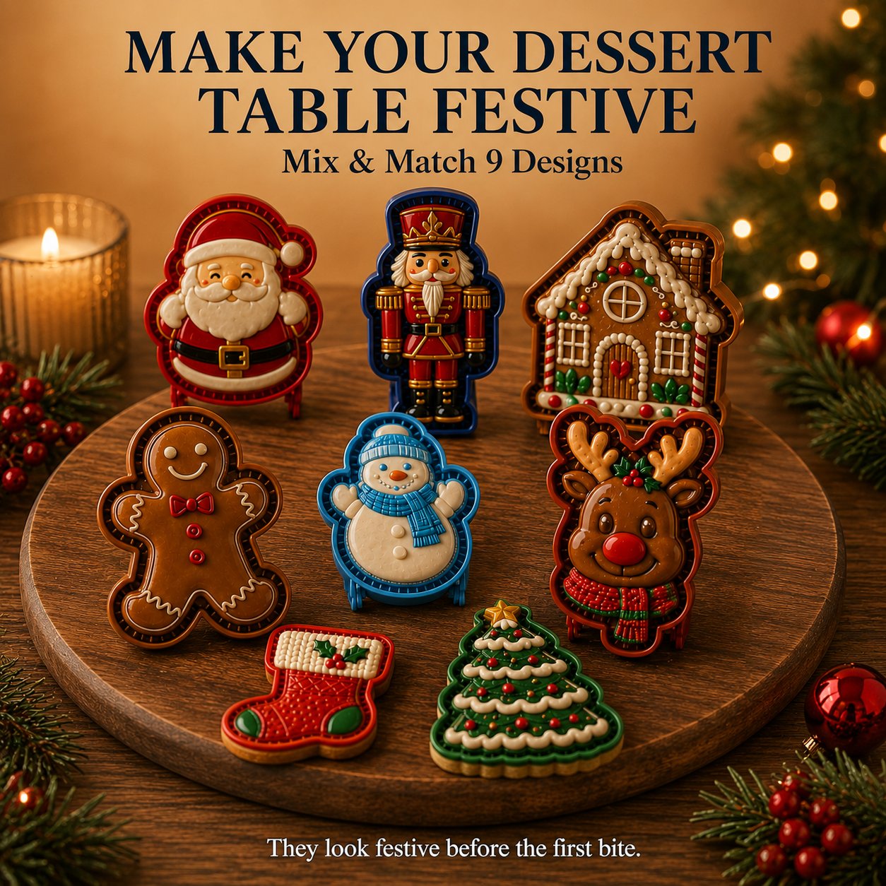 🔥😍 Last Day 49% OFF – 🎄 9-Design Christmas Mini Pie Mold Collection | Reusable Embossed Molds for Shaping Detailed Santa, Snowman, Reindeer, Tree & Holiday Pies 🥧✨