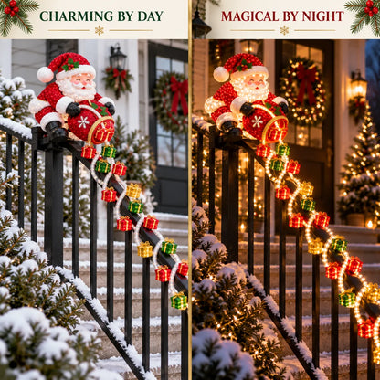 🎅 Santa Magic Gift Cascade Railing Light