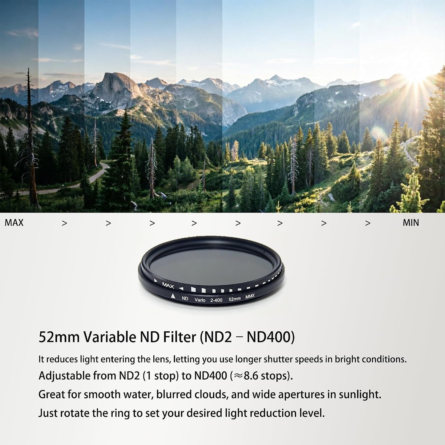 🏆Hot Sale⚡52mm Magnetic ND2–ND400 Filter for iPhone