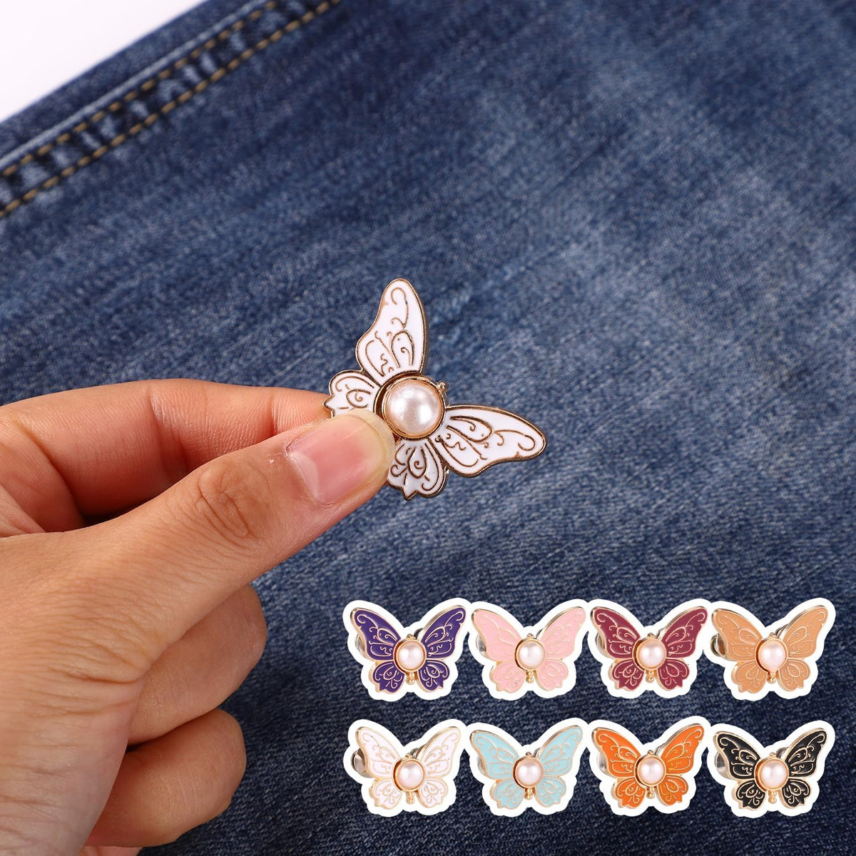 🔥Save 40% Today 🦋 8Pcs Butterfly Pants Waist Tightener – Easy Waist Adjustment