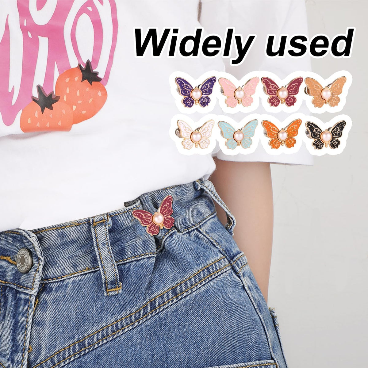 🔥Save 40% Today 🦋 8Pcs Butterfly Pants Waist Tightener – Easy Waist Adjustment