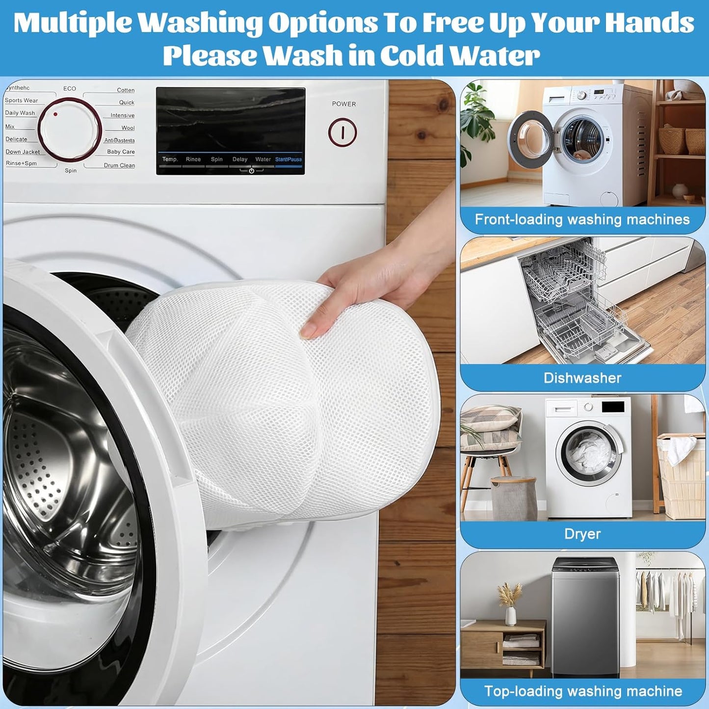 PP Hat Washer Cage with Adjustable Shaper(Free Gift-White Zipper Mesh Bag)