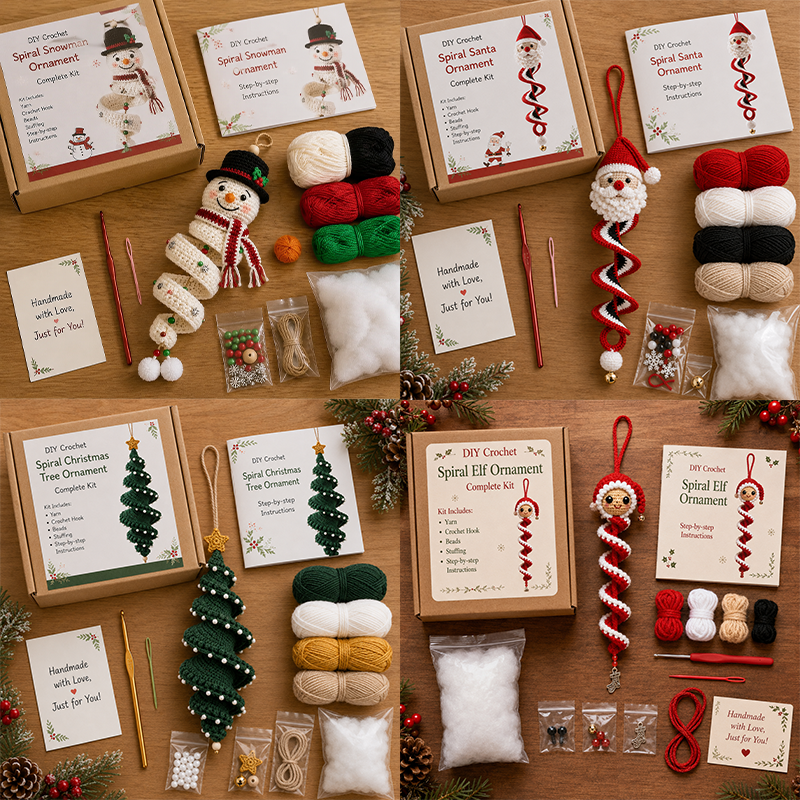 🔥Last Day 49% OFF ✨Crochet Snowman Spiral Oranment DIY Kit