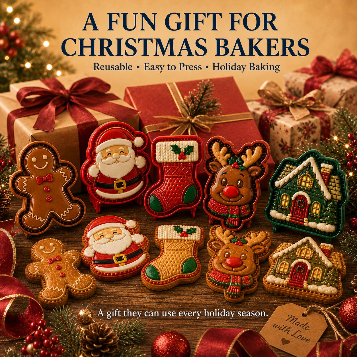 🔥😍 Last Day 49% OFF – 🎄 9-Design Christmas Mini Pie Mold Collection | Reusable Embossed Molds for Shaping Detailed Santa, Snowman, Reindeer, Tree & Holiday Pies 🥧✨