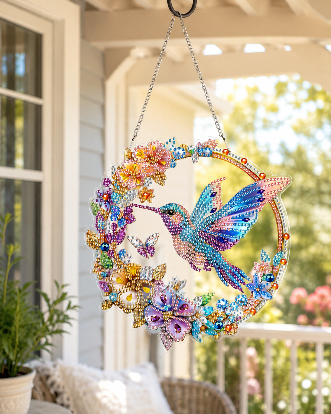 ✨Beginner-Friendly-🐦Cardinals & Sunrise Diamond Art Hanging Ornament Kit
