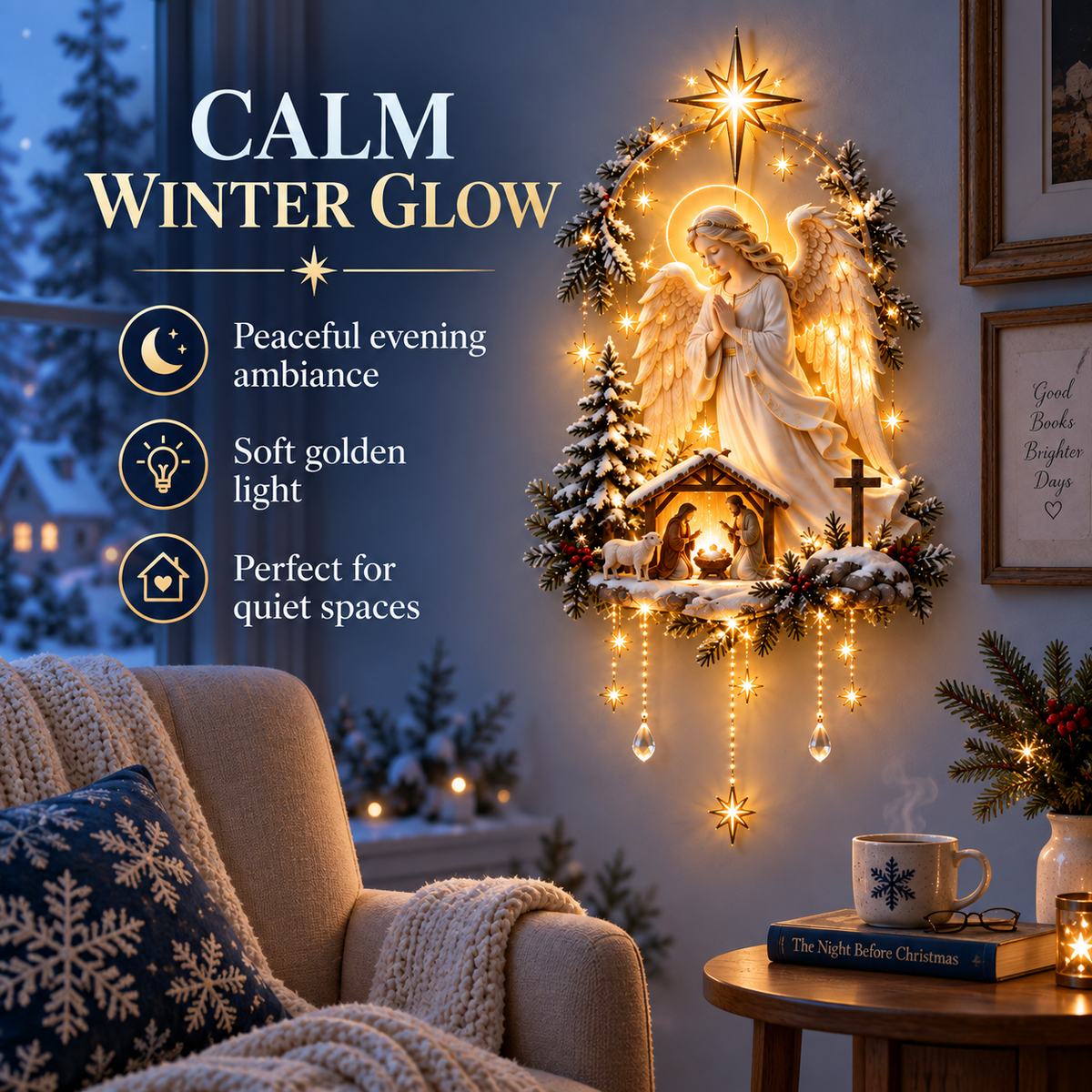 ✨Last Day 49% OFF✨Angel Over Bethlehem™ – Lighted Nativity Wall Decor