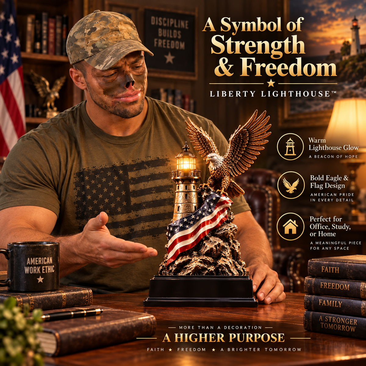 🦅🇺🇸 Liberty Lighthouse™ – Lighted American Eagle Decor