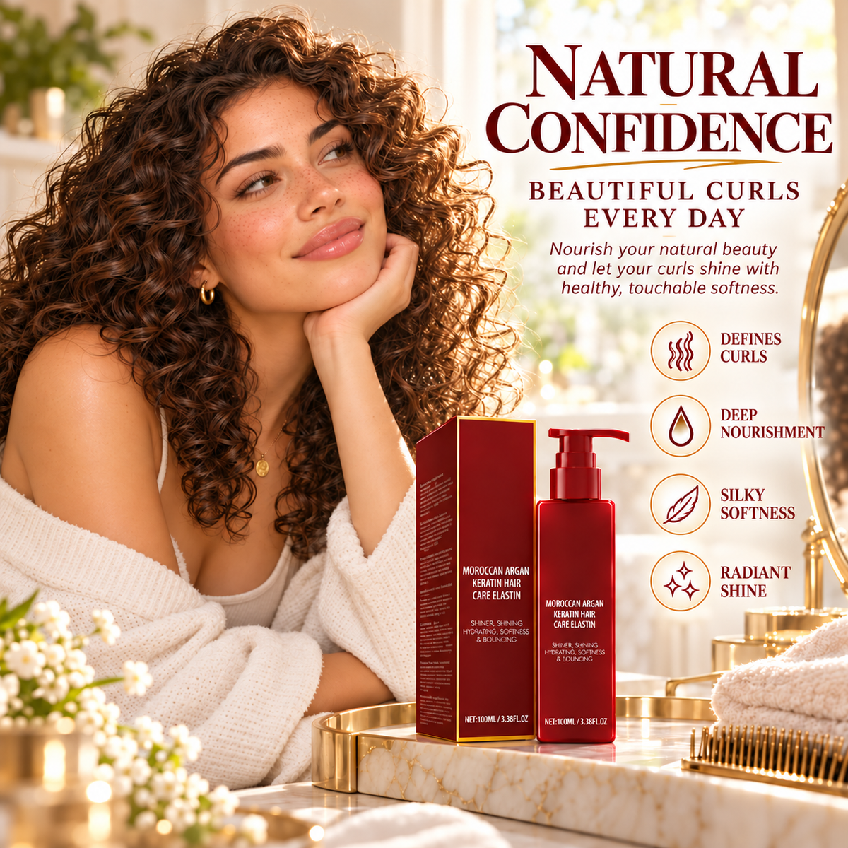 ❤️Argan & Avocado Curl Defining Leave-In Cream⏳