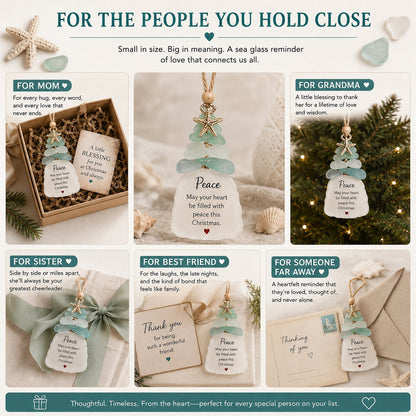 🔥LAST DAY 50% OFF - 🌊Ocean Blessings™ Sea Glass Christmas Ornaments – Peace, Love, Joy, Faith, Family, Friends & Hope