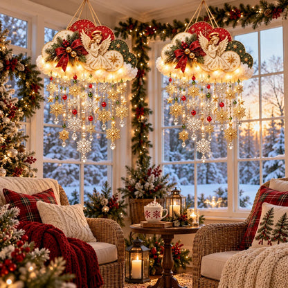💯 Angelic Christmas Snowfall Cloud – Lighted Hanging Holiday Decor☁️