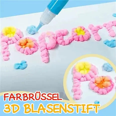 Colorful lettering with a raised puffy ink finish