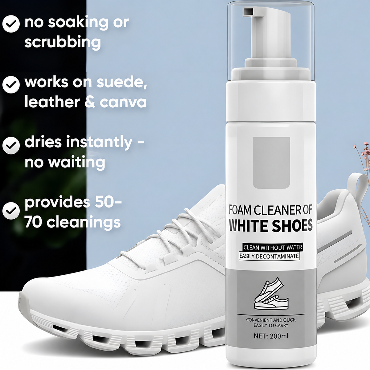 🫧uncloud - water-free foam shoe cleaner👟✨⏳