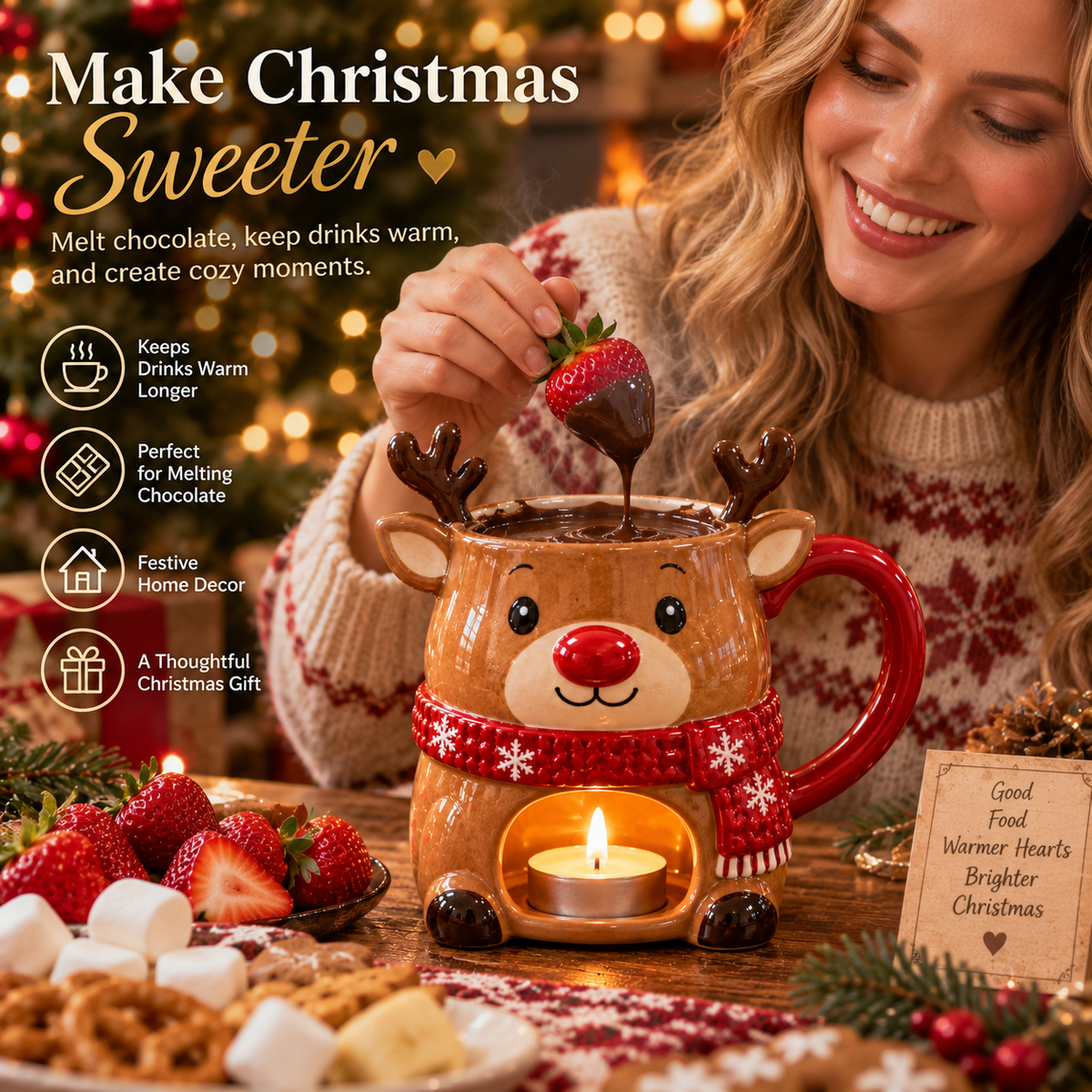 🎄 Christmas Warming Mug Collection™ – Mug & Chocolate Warmer