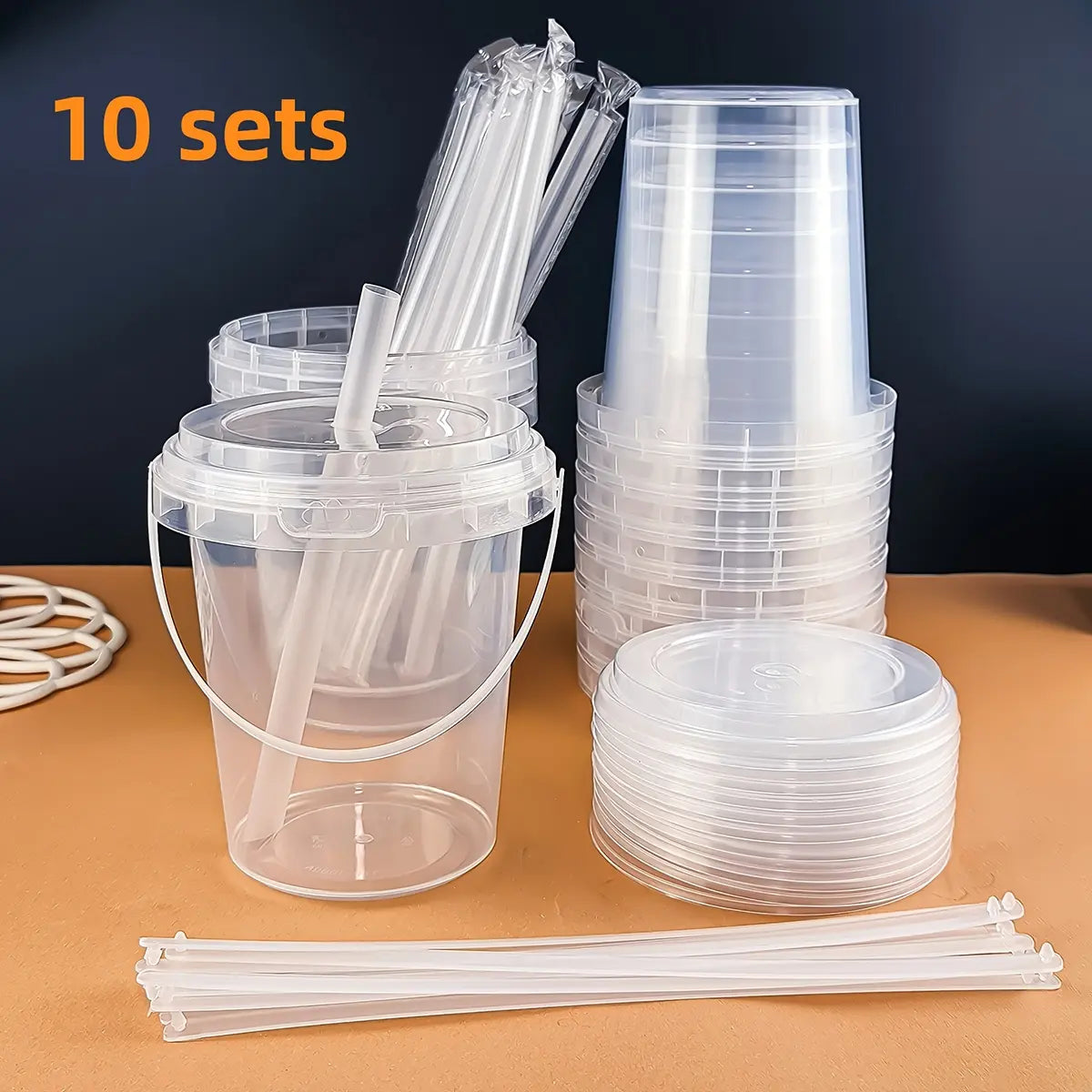 🥤 Large Reusable Plastic Cups with Lid & Straw(33.81 oz)