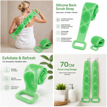 🛁Summer Limited-Time 50% OFF 💦Silicone Bath Brush Double-Sided Exfoliating Back Scrubber