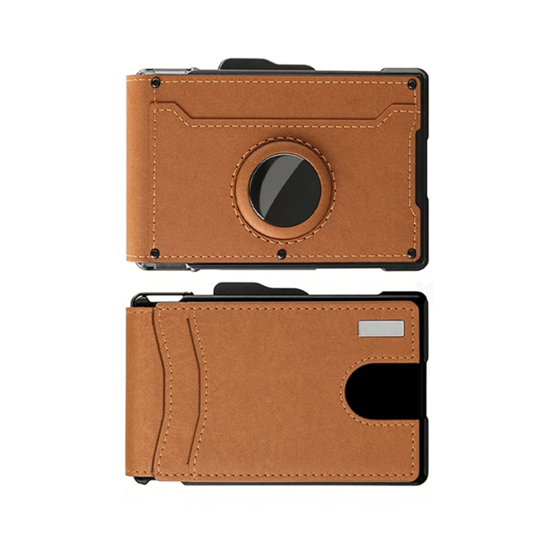 🔥Wallet for Men - with Pop Up Aluminum Case Money Clip Slim Leather Slots Credit Card Holder RFID Blocking Bifold Minimalist Wallet