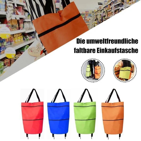 🛢️ 2-in-1 Foldable Shopping Cart