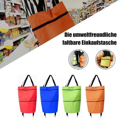 🛢️ 2-in-1 Foldable Shopping Cart