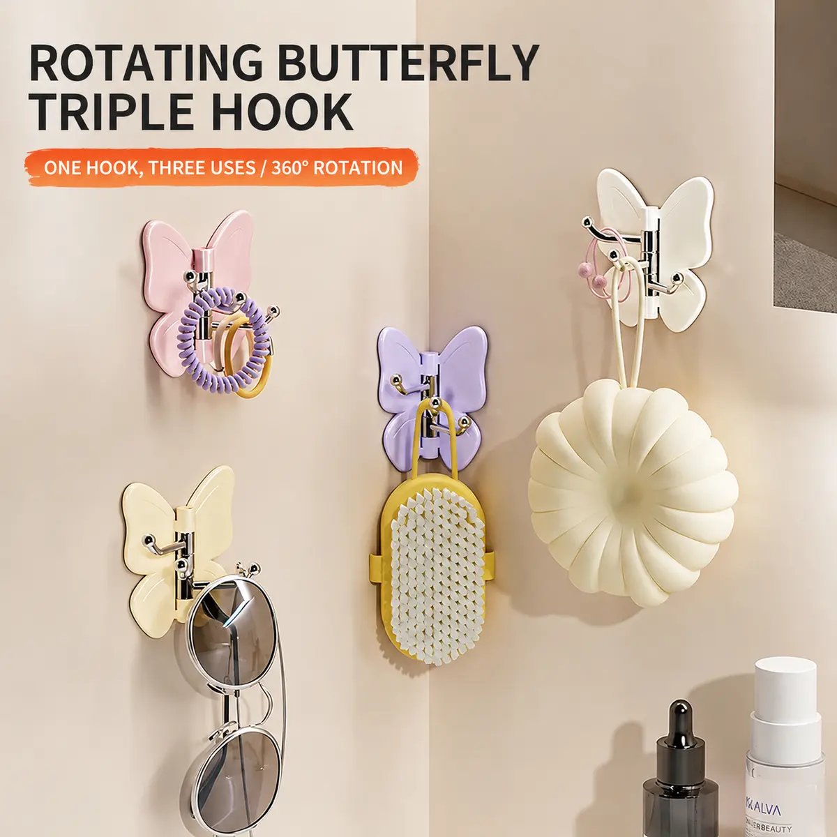 🔥LAST DAY 50% OFF - 🦋No Drilling Swivel Butterfly Hook (Set of 4)