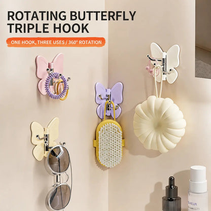 🔥LAST DAY 50% OFF - 🦋No Drilling Swivel Butterfly Hook (Set of 4)