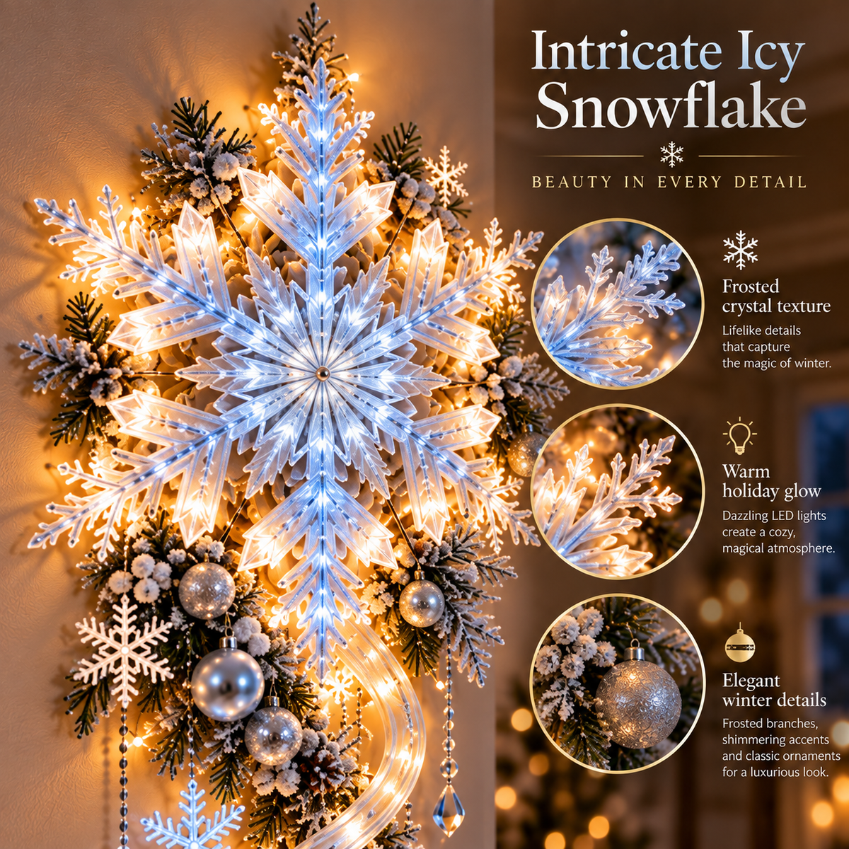 ❄️ 49% OFF | Giant Snowflake Blizzard Trail™ – Turn Your Home Into a Winter Wonderland