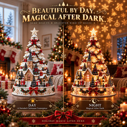 🎄Christmas Village Projection Centerpiece – 4 Themed Villages